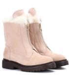 Unravel Alexandra Fur-lined Suede Ankle Boots