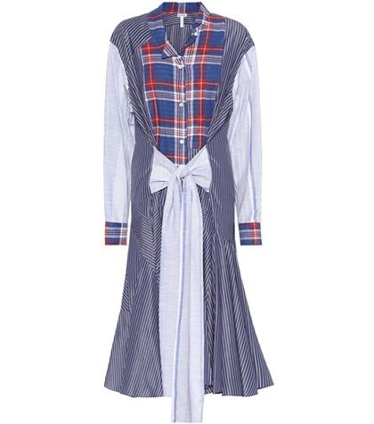 Loewe Plaid And Striped Shirt Dress