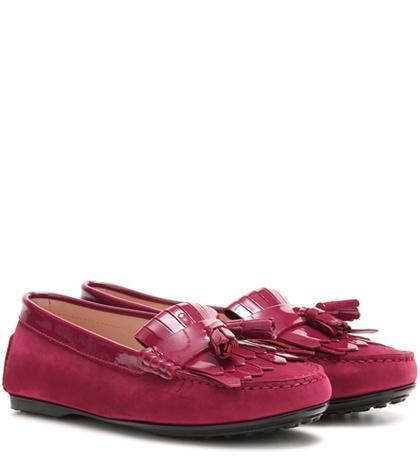 Stella Mccartney Lu Frangia Suede And Patent Leather Moccasins