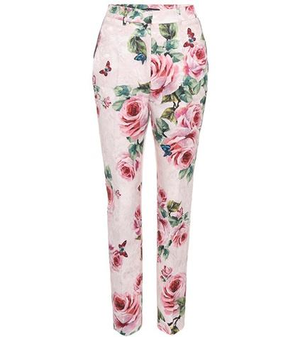 Dolce & Gabbana Floral-printed Jacquard Trousers