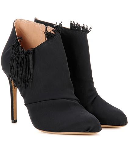 Maison Margiela Leather And Fabric Ankle Boots