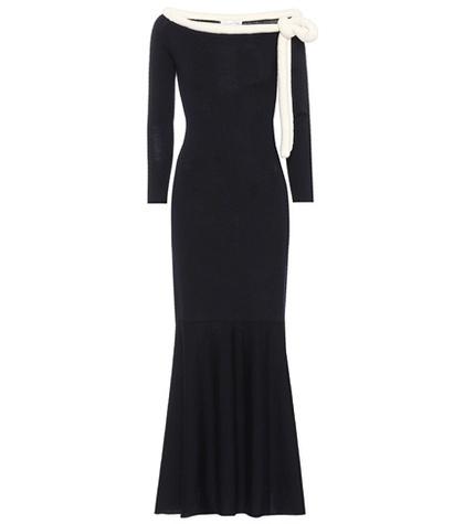 Oscar De La Renta Long-sleeved Wool Dress