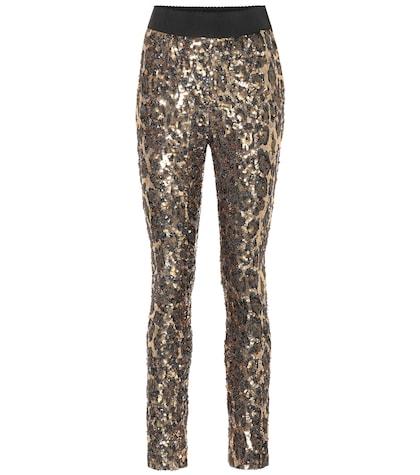 Dolce & Gabbana Leopard Sequined Leggings