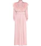 Valentino Feather-trimmed Cady Gown