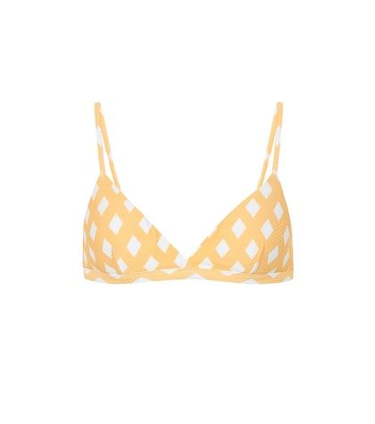 Asceno Triangle Check Bikini Top