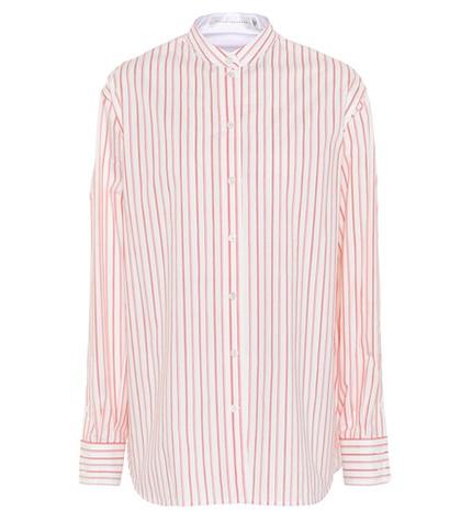 Victoria Beckham Grandad Striped Cotton Shirt