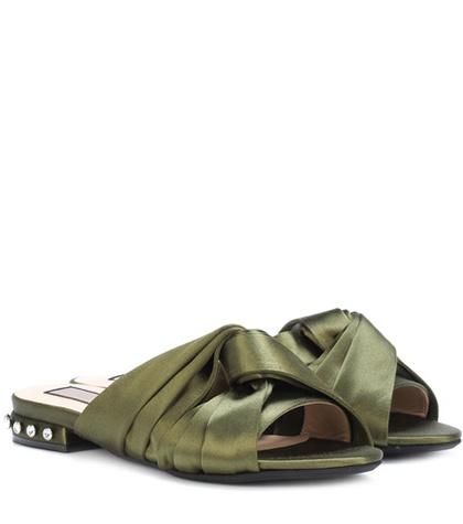 Rupert Sanderson Embellished Satin Sandals