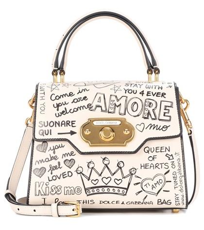 Dolce & Gabbana Welcome Printed Leather Shoulder Bag