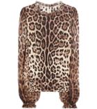 Dolce & Gabbana Leopard-print Stretch-silk Blouse