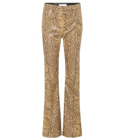 Chlo Python-printed Leather Trousers