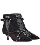 Redvalentino Mesh And Leather Ankle Boots