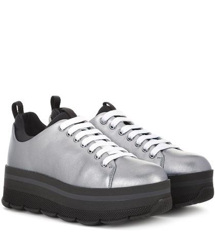 Gucci Wave Metallic Leather Platform Sneakers