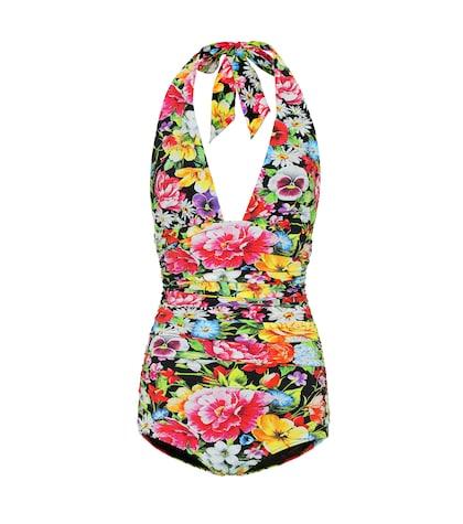 Dolce & Gabbana Floral Halter Swimsuit