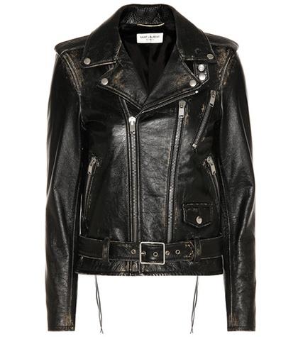 Saint Laurent Classic L17 Distressed Leather Jacket