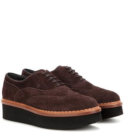 Tod's Platform Suede Oxford Shoes