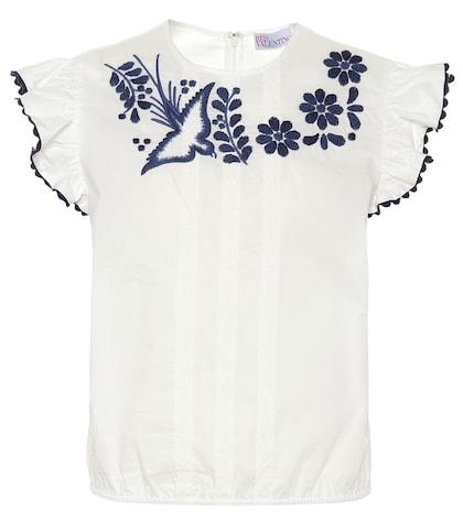 Roger Vivier Embroidered Cotton Blouse