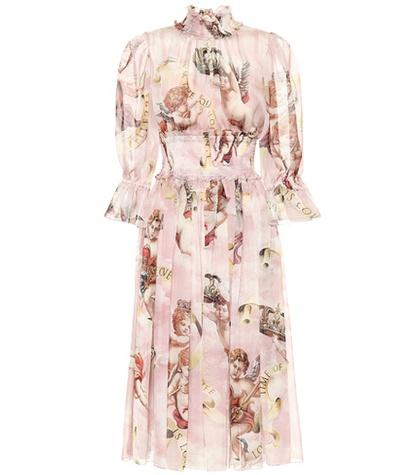 Moncler Genius Printed Silk Midi Dress