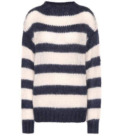 Prada Striped Wool And Mohair-blend Sweater