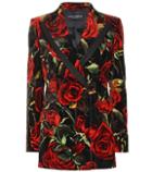 Dolce & Gabbana Rose-printed Velvet Blazer