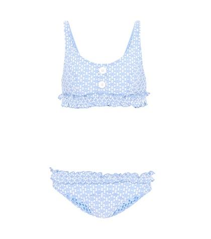 Lisa Marie Fernandez Colby Ruffled Seersucker Bikini