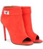 Givenchy Shark Suede Peep-toe Ankle Boots