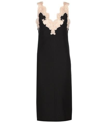 Valentino Lace-trimmed Virgin Wool And Silk Dress