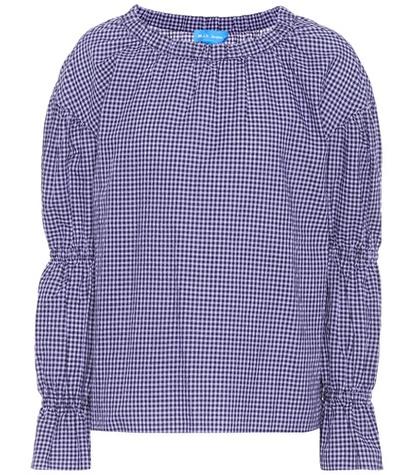 M.i.h Jeans Bubble Seersucker Checked Top