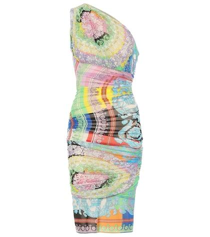 Versace Printed Stretch Mesh Midi Dress