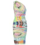 Versace Printed Stretch Mesh Midi Dress