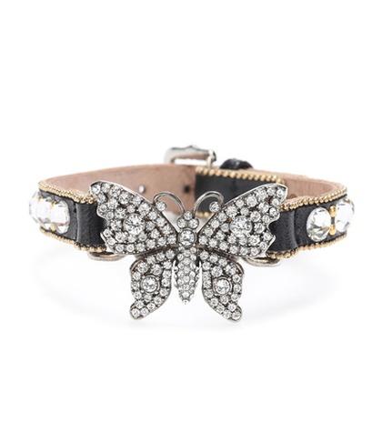 Gucci Embellished Leather Bracelet