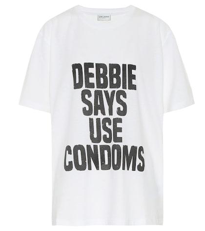 Saint Laurent Printed Cotton-jersey T-shirt