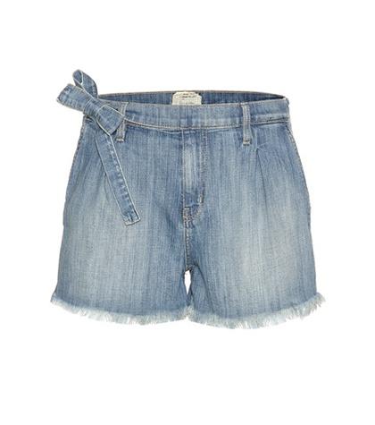 Current/elliott The Pleated Cut-off Denim Shorts