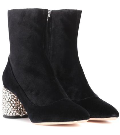 Nicholas Kirkwood Velvet Ankle Boots