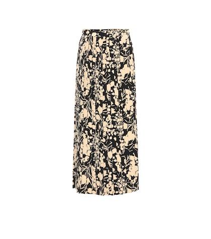 Alexander Mcqueen Lawrence Printed Silk Midi Skirt