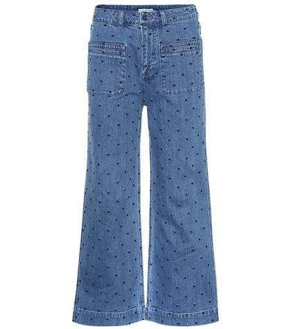 Ulla Johnson Niko Polka-dot Flared Jeans