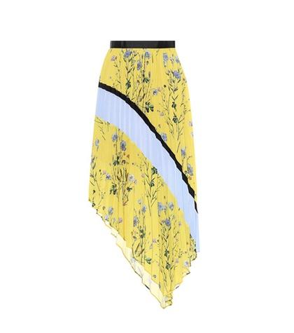 Self-portrait Floral-printed Plissé Skirt
