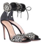 Aquazzura Jaipur 105 Embellished Suede Sandals