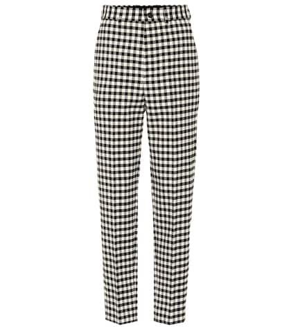 Balenciaga High-waisted Checked Pants