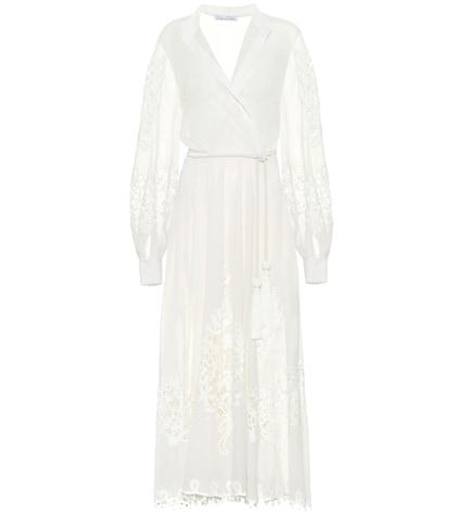 Oscar De La Renta Lace-trimmed Cotton Voile Dress
