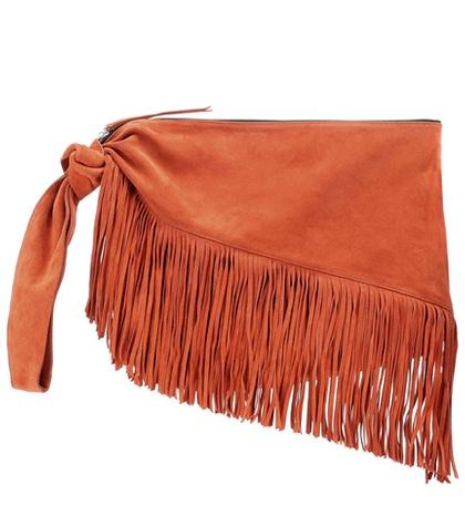 Isabel Marant Farwo Fringe-trimmed Suede Pouch