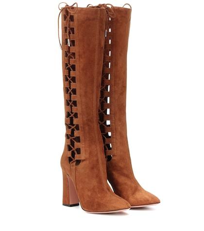 Prada Medina 105 Suede Knee-high Boots