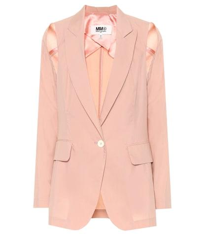 Mm6 Maison Margiela Cotton-blend Cold-shoulder Blazer