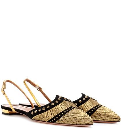 Reebok Marrakech Embroidered Suede Mules