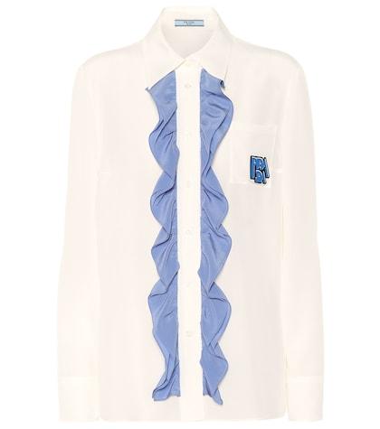 Prada Ruffle-trimmed Silk Shirt
