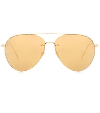 Saint Laurent Gold-plated Aviator Sunglasses
