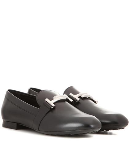 Tod's Double T Leather Slippers