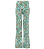 Self-portrait Printed Silk Trousers