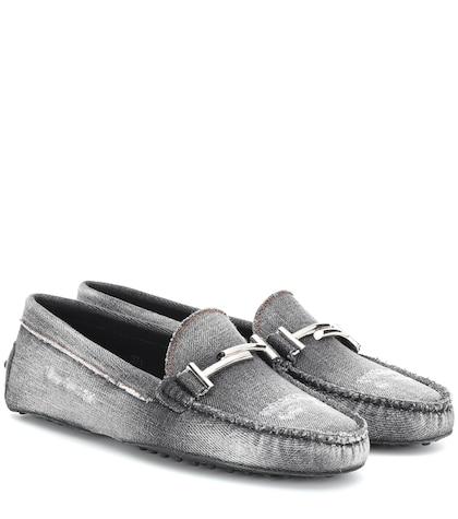 Tod's Gommino Double T Denim Loafers