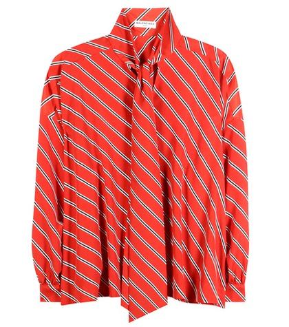 Balenciaga Striped Printed Blouse