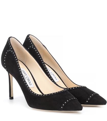 Jimmy Choo Romy 85 Studded Suede Pumps